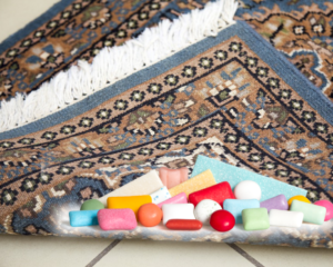 Candies in carpet
